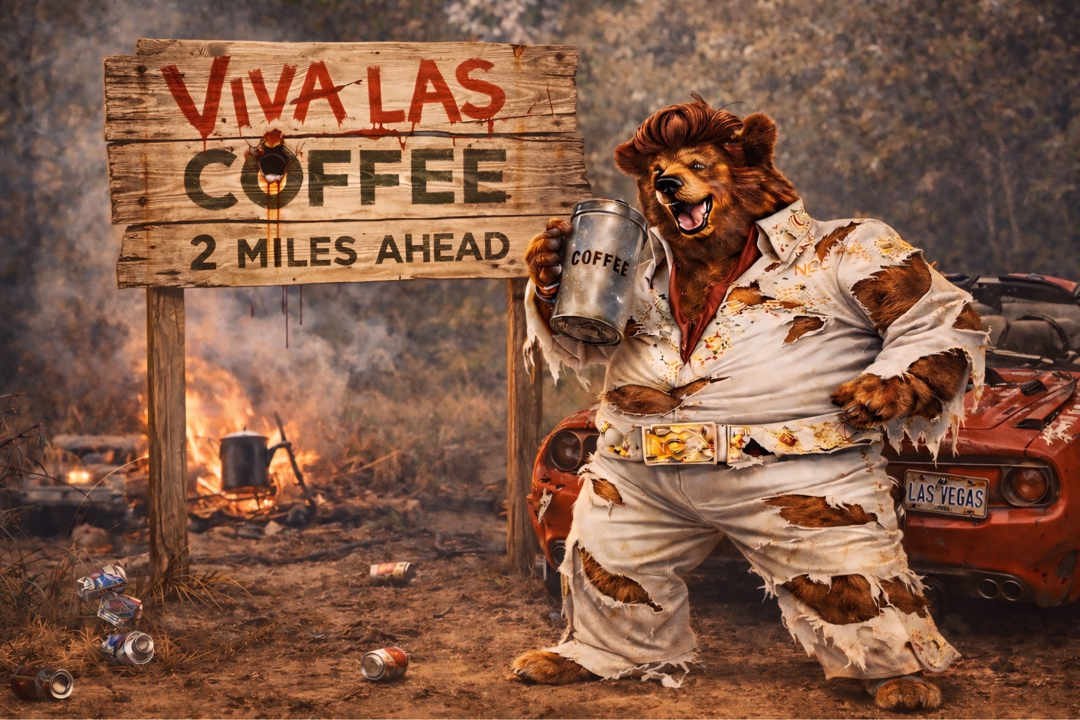 Viva Las Coffee Black Mug